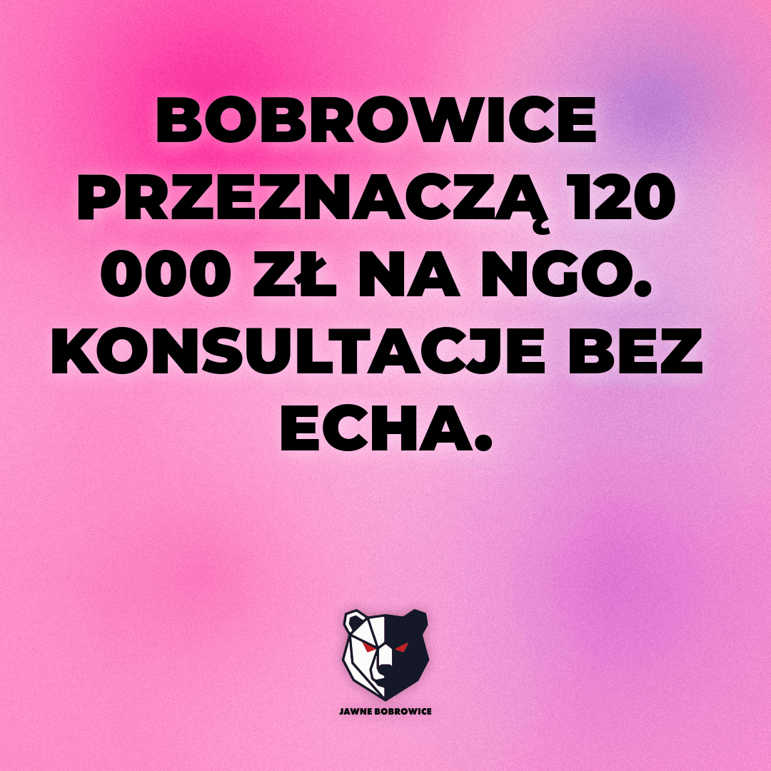 BOBROWICE PRZEZNACZĄ 120 000 ZŁ NA NGO. KONSULTACJE BEZ ECHA.